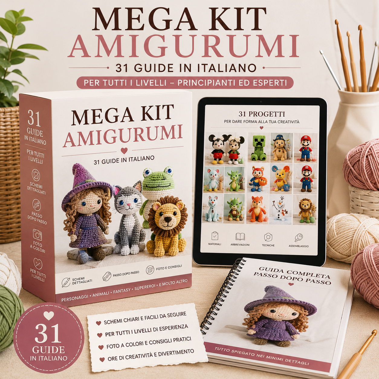 Mega Kit Amigurumi - 31 guide ad uncinetto